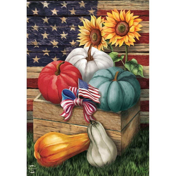 Briarwood Lane Fall House Flag 40x28 For Outdoor Patriotic Pumpkins Autumn For Fall House Flag
