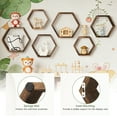thumbnail image 4 of BTY Hexagon Floating Shelves Set of 6 Honeycomb Shelves for Wall Wood Farmhouse Storage Home Decor Shelf Wall Mounted Wooden for Bedroom Living Room Nursery, Rustic Brown, 4 of 8