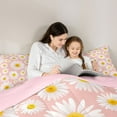 thumbnail image 5 of Homewish Cartoon Floral Daisy Bedding Comforter Set,Rustic Flower Twin Comforter Sets,Pink White Yellow Bedding Set For Girl Kids,Super Cozy Room Decor Reversible,2pcs, 5 of 8