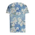 thumbnail image 4 of bnaln Women Tops Summer T Shirts Casual Button Short Sleeve Shirts Floral Printed V Neck Tees Shirts Elegant Tunic Tops Dressy Blouses Ladies Henley Shirts Pullover Going Out Tops, 4 of 5