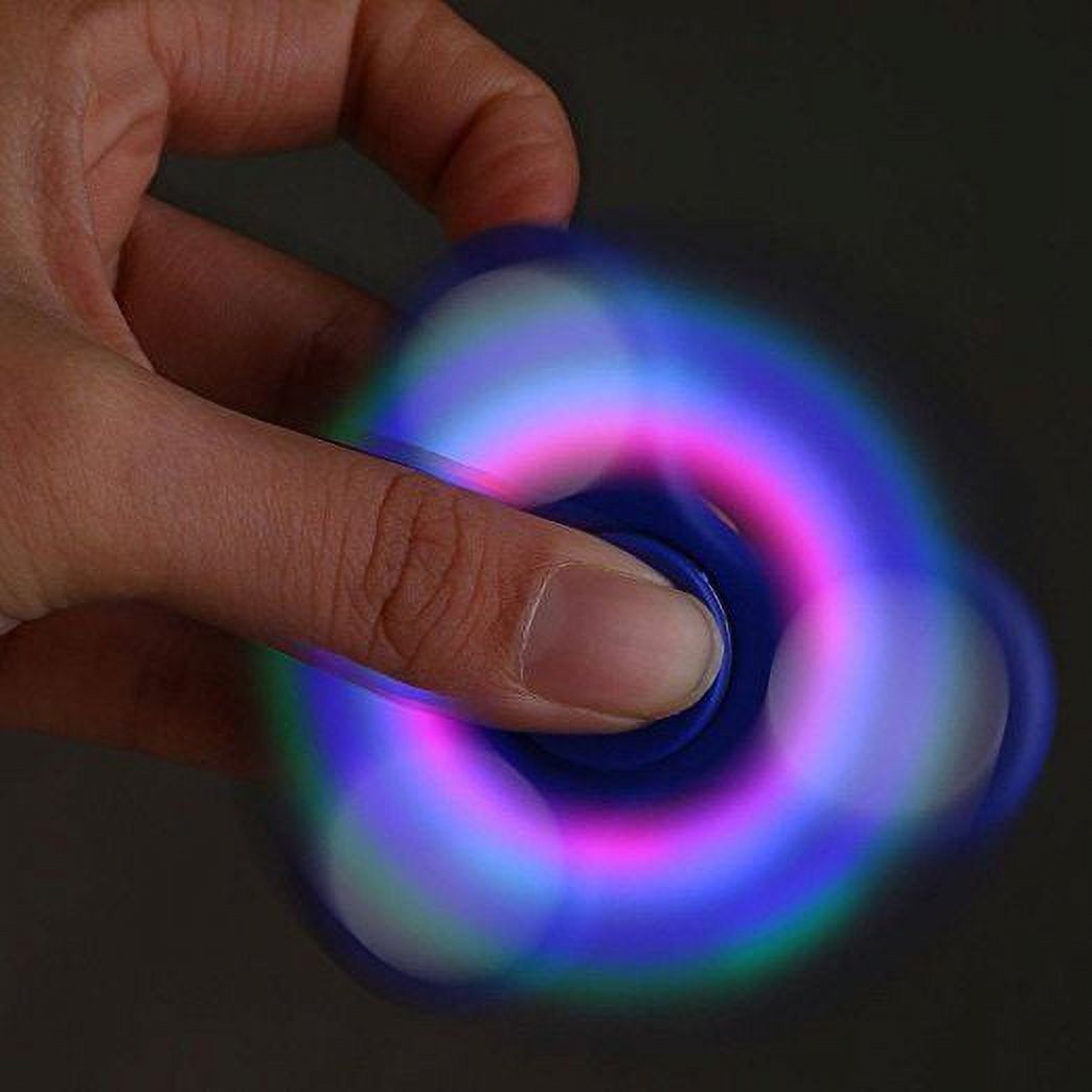 Light Up Color Flashing LED Fidget Spinner Tri-Spinner Hand Spinner Finger Spinner Toy Stress Reducer for Anxiety and Stress Relief - Blue - image 4 of 4
