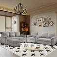 thumbnail image 5 of Soscana Living Room 3 Piece Sofa Set,Sectional Sofa Couch with Storage Ottoman and Storage Pockets, L Shaped 3 Seater Couch with Reversible Ottoman Loveseat Accent Chair, Living Room Furniture Set, 5 of 10