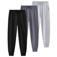 thumbnail image 3 of Muvtei Boys Sweatpants 3 Pack Athletic Workout Kids Casual Pants Boys Joggers with Pocket and Elastic Drawstring Waist Size 6-16, 3 of 11