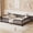 Espresso, variant on Leumius Queen Size Floor Fence Bed with Central Entrance,Pine Wood Floor bed with Guardrails,Natural