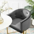 thumbnail image 4 of Tufted Counter Stool Chair, Set of 2, Velvet, Metal Steel, Dark Grey Gray, Modern Contemporary Urban Design, Bar Pub Cafe Bistro Hotel Restaurant Hospitality, 4 of 9