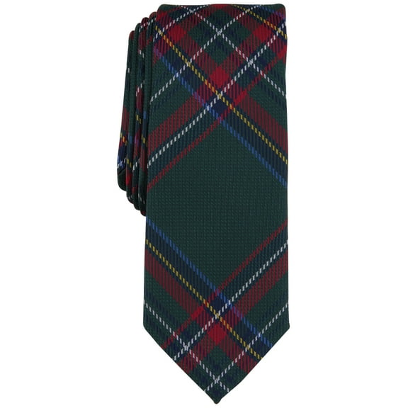 Bar III Men's Farrin Plaid Tie Green Necktie