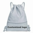 thumbnail image 2 of 2023 New Style Hot Man Women Color Polyester String Drawstring Back Pack Cinch Sack Gym Tote Bag School Sport Bag, 2 of 5