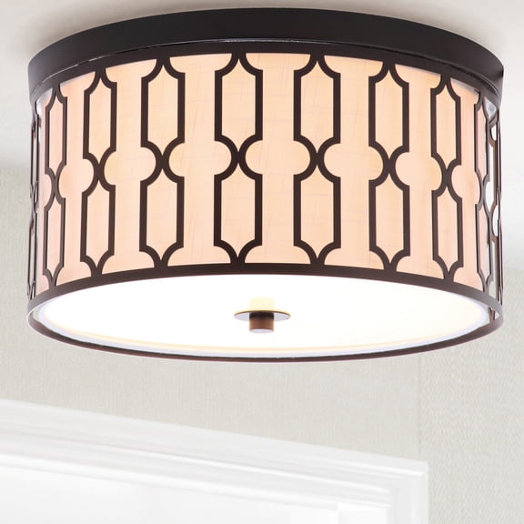 JONATHAN Y Link 3-Light 16.75" Metal LED Flush Mount, Oil Rubbed Bronze, JYL3508A