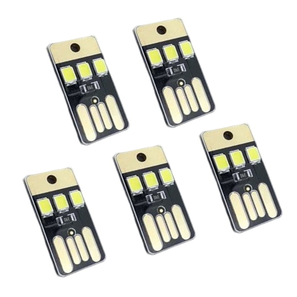 Billuyoard Mini lámpara LED USB de 5 piezas, luz nocturna regulable de 5V, bajo consumo de energía, Banco de energía, PC, escritorio, luz nocturna, Iluminación novedosa Negro Billuyoard HA025593-02