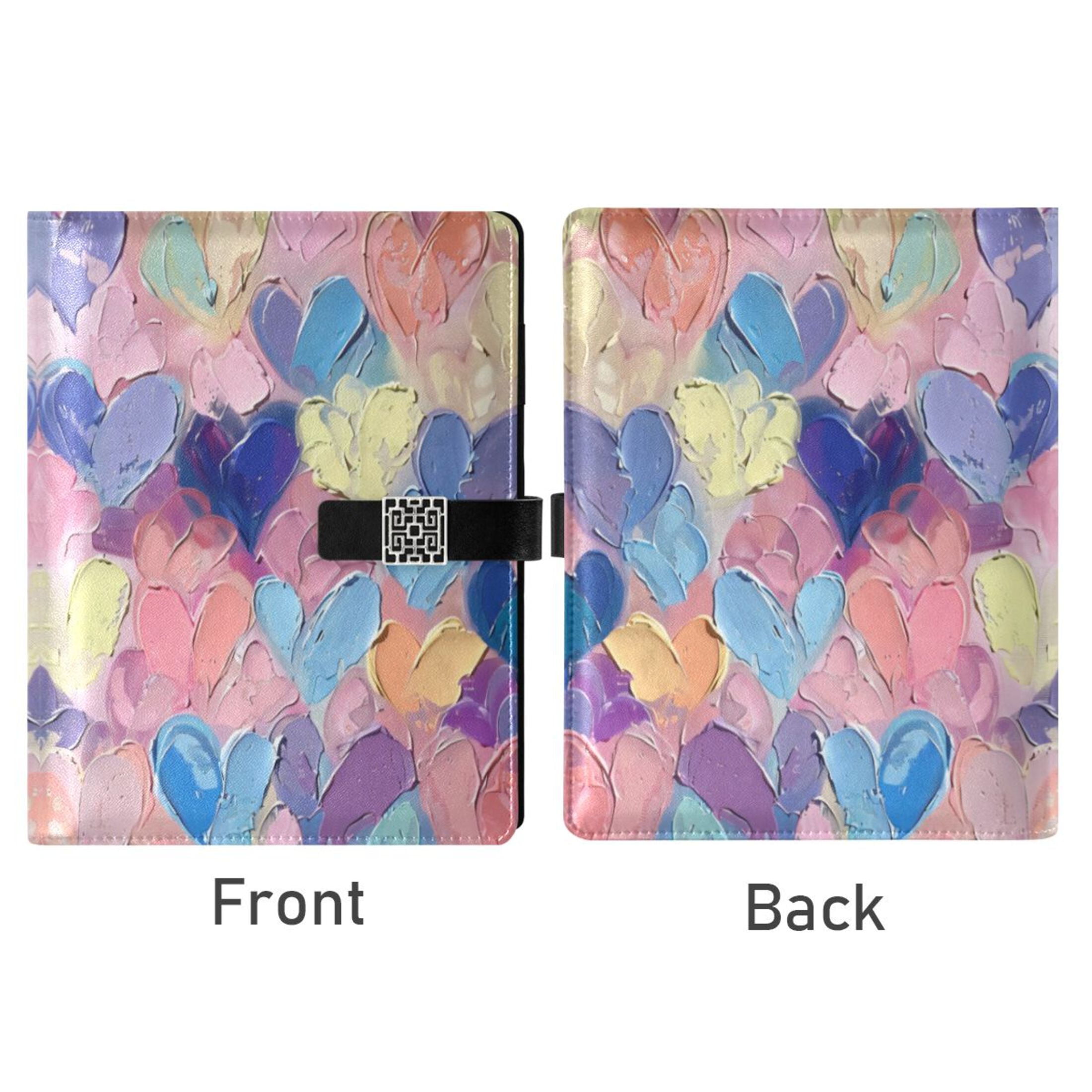 Leather Planner Leather Notebook Notebook Journal Binder Design Pen Pocket Design Convenient for Storage Pink Heart