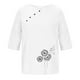 thumbnail image 3 of Blusas de Manga Corta para las Mujeres Impresas Cuello Redondo Camiseta Casual, Blusa de Algodón de Imitación para las Mujeres, 3 of 4