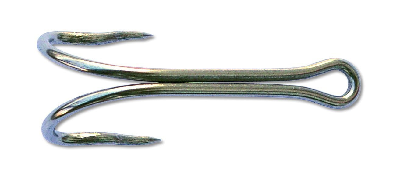 Mustad 78925 Double Tuna Hook, Barbless, Undulated Point, 60 Degree