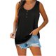 thumbnail image 2 of Fiudx Ofertas Relámpago Blusa de Cuello Redondo con Botones para Mujer, Camiseta Sin Mangas Holgada Informal de Verano, 2 of 7