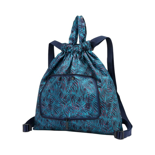 Basketball Yoga Bag Drawstring Folding Backpack Nylon for Travel (Small Flowers)
