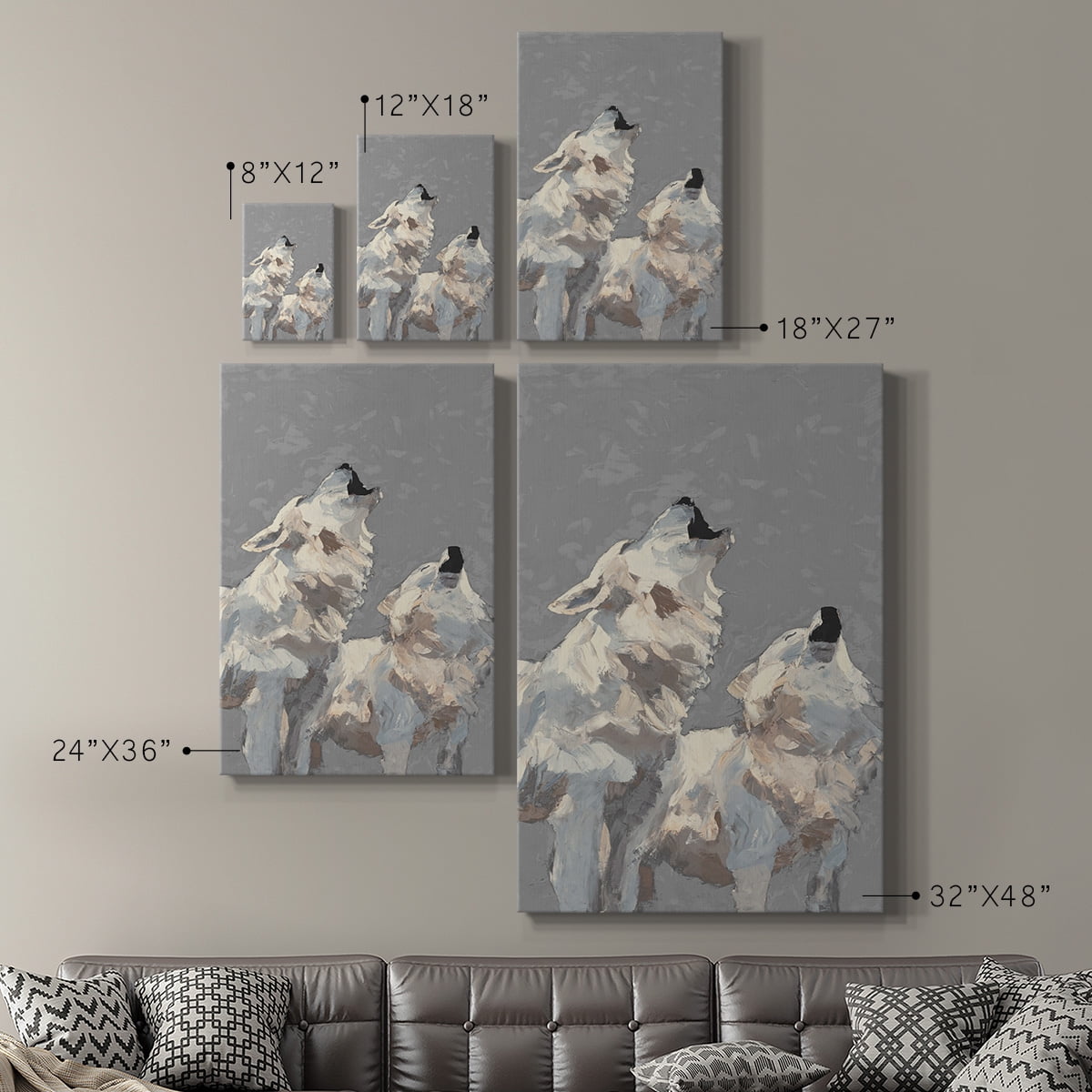Midnight Wolves Premium Gallery Wrapped Canvas - Ready to Hang
