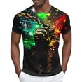 thumbnail image 1 of T-Shirt à Manches Courtes Imprimé pour Homme à Col Rond, Respirant, Haut Décontracté d'Été, Polyester Spandex, 1 of 4