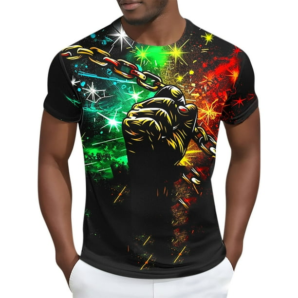 Tops para hombre, blusas y camisas de manga corta con cuello redondo para hombre Camisa de manga corta estampada para hombre Top/camisa de manga corta con cuello redondo Tops para hombre