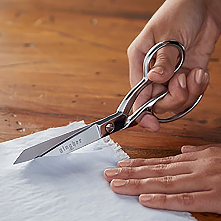 Gingher 8 Inch Dressmaker Shears - Micro-Serrated Edge & Knife Edge For Cutting Fabric, Includes Sheath