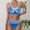 Blue, variant on Womens Tankini Bathing Suits Bikini Women Summer Plus Size Printing Swimsuit Bikini Split Swimsuit Suit Hot Pink M