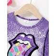 thumbnail image 5 of 3T Toddler Baby Girls Clothes Baby Girls Long Sleeve T-shirt Tops 3-4T Girls Round Neckline T-shirt Tops Purple, 5 of 7