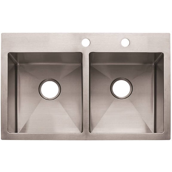 KITCHENSNK 9"" DBL 18G SS (Pack of 1)