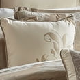 thumbnail image 5 of Benjara 10 Piece King Polyester Comforter Set with Damask Print- Cream and Gold, 5 of 7
