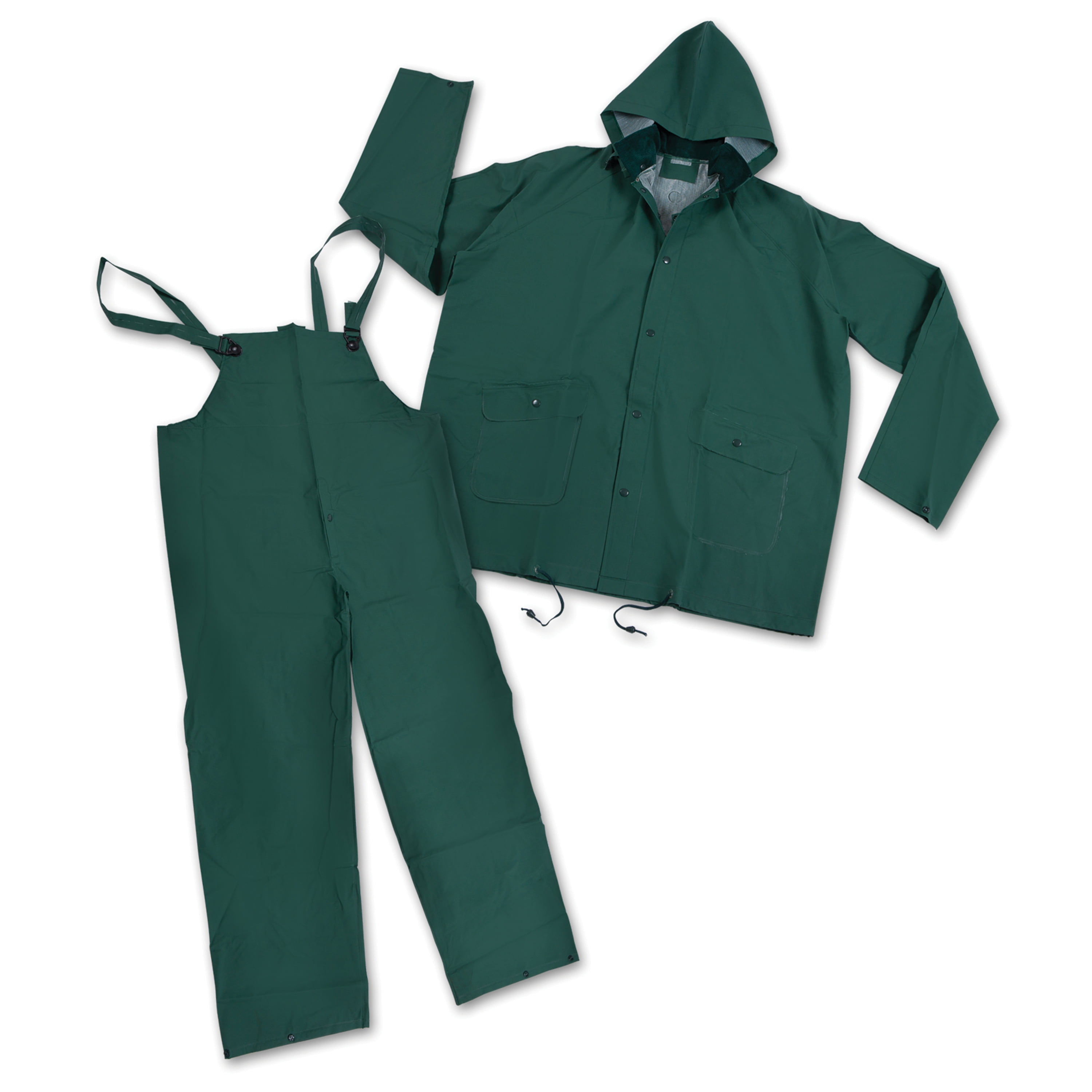 Stansport Pvc Rainsuit Cloth Back Green Large