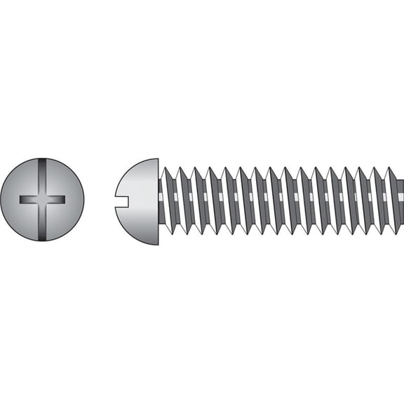 Hillman Machine Screws No. 6 - 32 X 3/4 " Zinc Combination/Phillips/Slotted Round Head Box 100