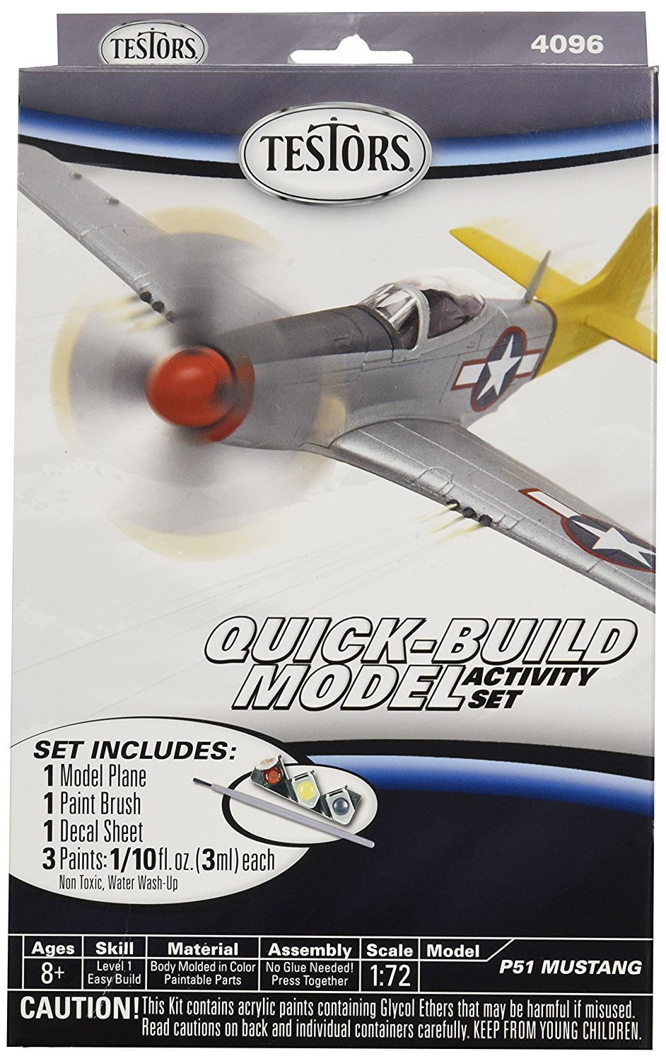 Testors P51 Mustang Quick Build Aircraft Model Kit (172 Scale