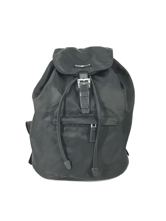 Pre-Owned PRADA 1BZ032 Logo Plate backpack bag Backpack Black (Good)