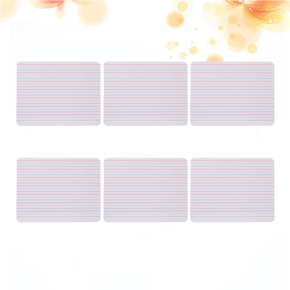 WHAMVOX  6 Pcs White Board with Horizontal Lines Double Sided Lap Boards