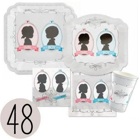  Gender  Reveal  Party  Tableware Plates Cups Napkins 