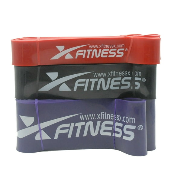 Heavy Set Pull Up Assist Resistance Stretch Band Red Black Purple 50-200lb Resistance
