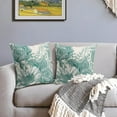 thumbnail image 2 of Vintage Flowers Pillow Covers 20x20 Inch Set of 2 Teal Floral Leaves Decorative Square Throw Pillows for Couch Rustic Square Pillow Cases Home Decor for Living Room Sofa Porch Outdoor, 2 of 6
