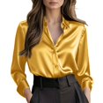 thumbnail image 2 of Button Down Shirts for Women Long Sleeve V Neck Office Business Casual Blouse M, 2 of 5