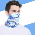thumbnail image 3 of SWSMCLT Men's Head Scarf Neck Gaiter Thin Face Cover Fall Breathable Sports Summer Stretchy Biking Spring Basic Turban Blue White One Size, 3 of 5