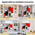 thumbnail image 6 of Black Red Geometric Kitchen Curtains 63 Inch Length, Red White Abstract Art Modern Grommet Top Bedroom Living Room Curtains, Light Filtering Cafe Curtain Drapes 2 Panels Set 84''x63'', 6 of 9