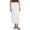 White, variant on Maxi Skirts for Women Elastic High Waist Drawstring Ankle-Length Skirt with Side Slit Trendy Loose Fit Versatile Clothes for Casual Daily Beige L