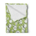 thumbnail image 2 of Tangerine Soft Flannel Fleece Throw Blanket, Repeating Pattern of Sketch Drawn Citrus Fruit with Leaves, Cozy Plush for Indoor and Outdoor Use, 50" x 60", Pistachio Green Emerald, by Ambesonne, 2 of 5