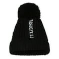 thumbnail image 3 of Dyfzdhu 2Pcs Scarf Hat Set Women Winter Warm Solid Pompoms Knitted Soft Caps Scarves Black, 3 of 9