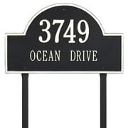 Whitehall 1102BW Arch Marker - Estate Lawn - Two Line in Black/White 23.75X14X0.375