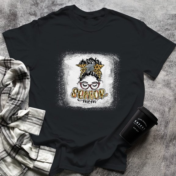 Blea.ched Proud Mom Of A Graduate Senior Mom Messy Bun, Small, Black