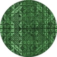 thumbnail image 1 of Ahgly Company Indoor Round Abstract Emerald Green Modern Area Rugs, 6' Round, 1 of 4