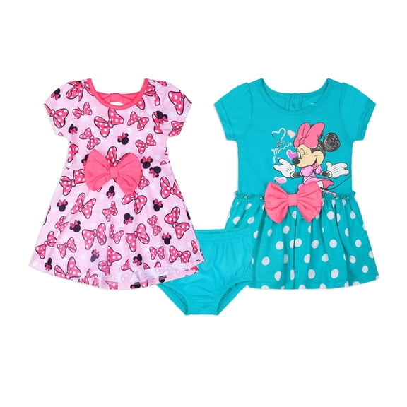 Disney Minnie Mouse Baby Dresses (Girls), 2 Pack, Sizes 3M-24M