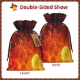 thumbnail image 2 of Rocae Tennis Ball In Fire Print Christmas Drawstring Linen Gift Bag with Drawstrings Treat Bag Goody Present Bags for Christmas Party Favor, 2 of 8