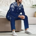 thumbnail image 7 of Sikiie Christmas Blue Mens Pajama Set, Soft Warm Long Sleeve Sleepwear, Cozy Button-Down Pjs for Men-XX-Large, 7 of 7