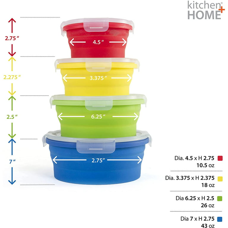 Silicone Food Storage Container - 3 Sets of Different Sizes