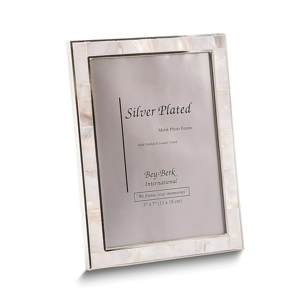 Silver-plated Trim with Mother of Pearl 5x7 Picture Frame QGM21560