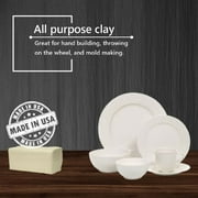 Mid High Fire White Stoneware Clay | Cone 6-10 | Versatile for Wheel Throwing, Hand Building, Sculpting | Suitable for All Skill Levels. 25 lbs
