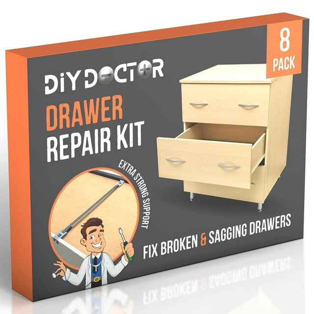 DIY Doctor Drawer Repair Kit - Pack of 8 Dresser Drawer Bottom Replacement Parts - Drawer Fixer - No Need for Kitchen Drawer Replacement - Replacement Kitchen Drawer - Fix Buckled Drawers